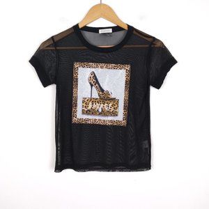 💥 See through Cheetah Shoe Top